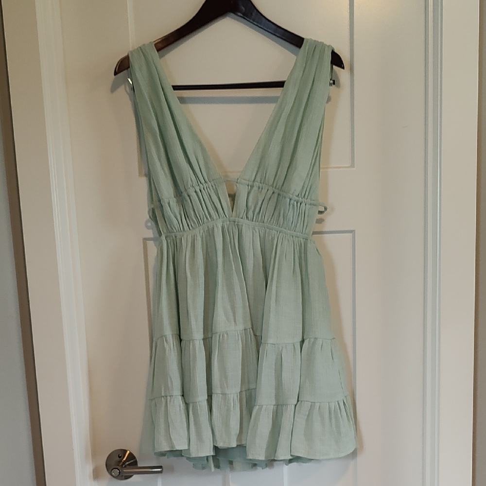 Cotton Candy LA Mint Green Plunge Dress